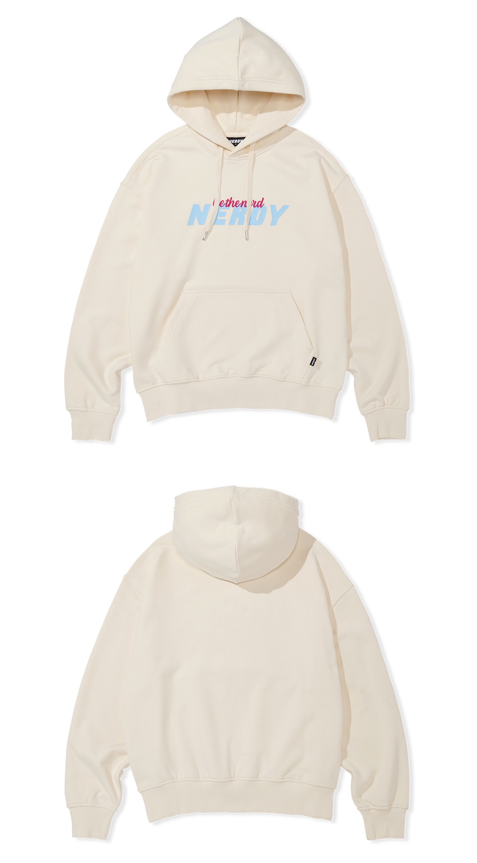 商品NERDY|【享贝家】NERDY 新款男女同款情侣款运动休闲连帽卫衣 黑色\棕色\奶白色\紫色（预售款，10天发货）PNEF22KE10/棕色PNEF22KE104105/奶白色PNEF22KE100205,价格¥268,第4张图片详细描述
