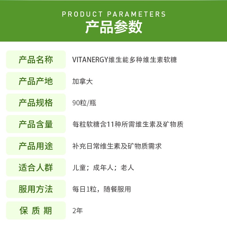 商品[国内直发] Vitanergy|【2023年4月到期】维生能多种维生素矿物质软糖 均衡营养 补充维生素90粒 | Multivitamin Gummy 90,价格¥74,第2张图片详细描述