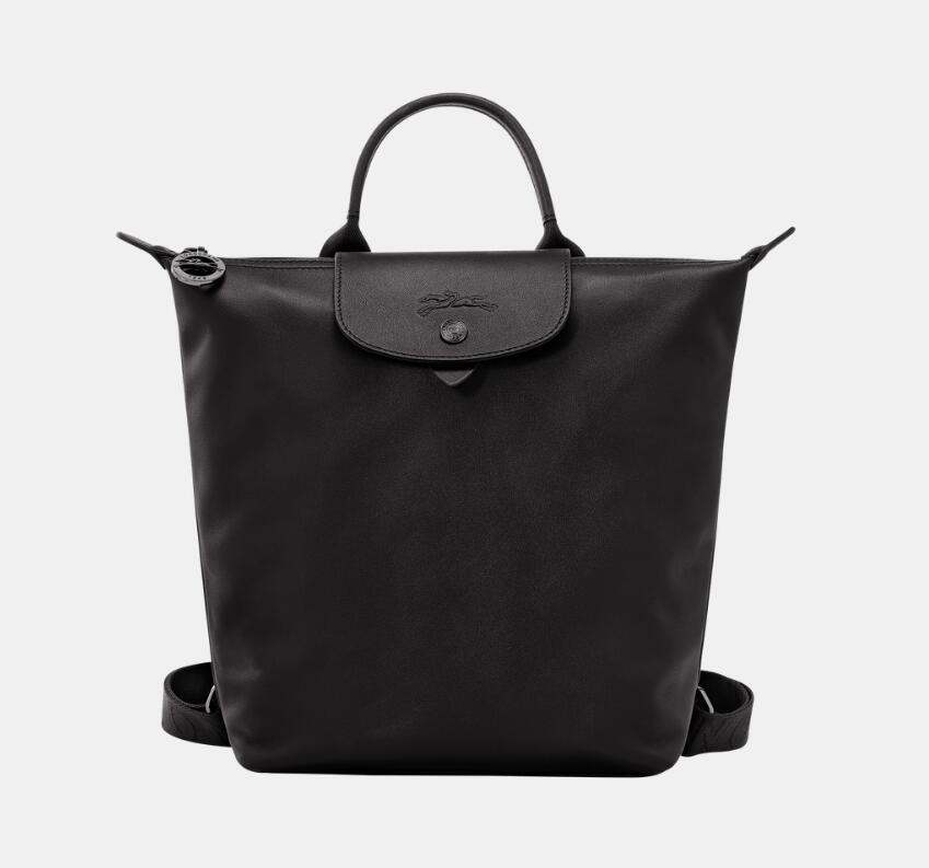 商品[国内直发] 【春节不打烊国内现货速发】 Longchamp|珑骧 Le Pliage Le Pliage 28 按扣拉链升合牛皮革书包背包双肩包小号女款黑色蓝色灰色,价格¥3810,第10张图片详细描述