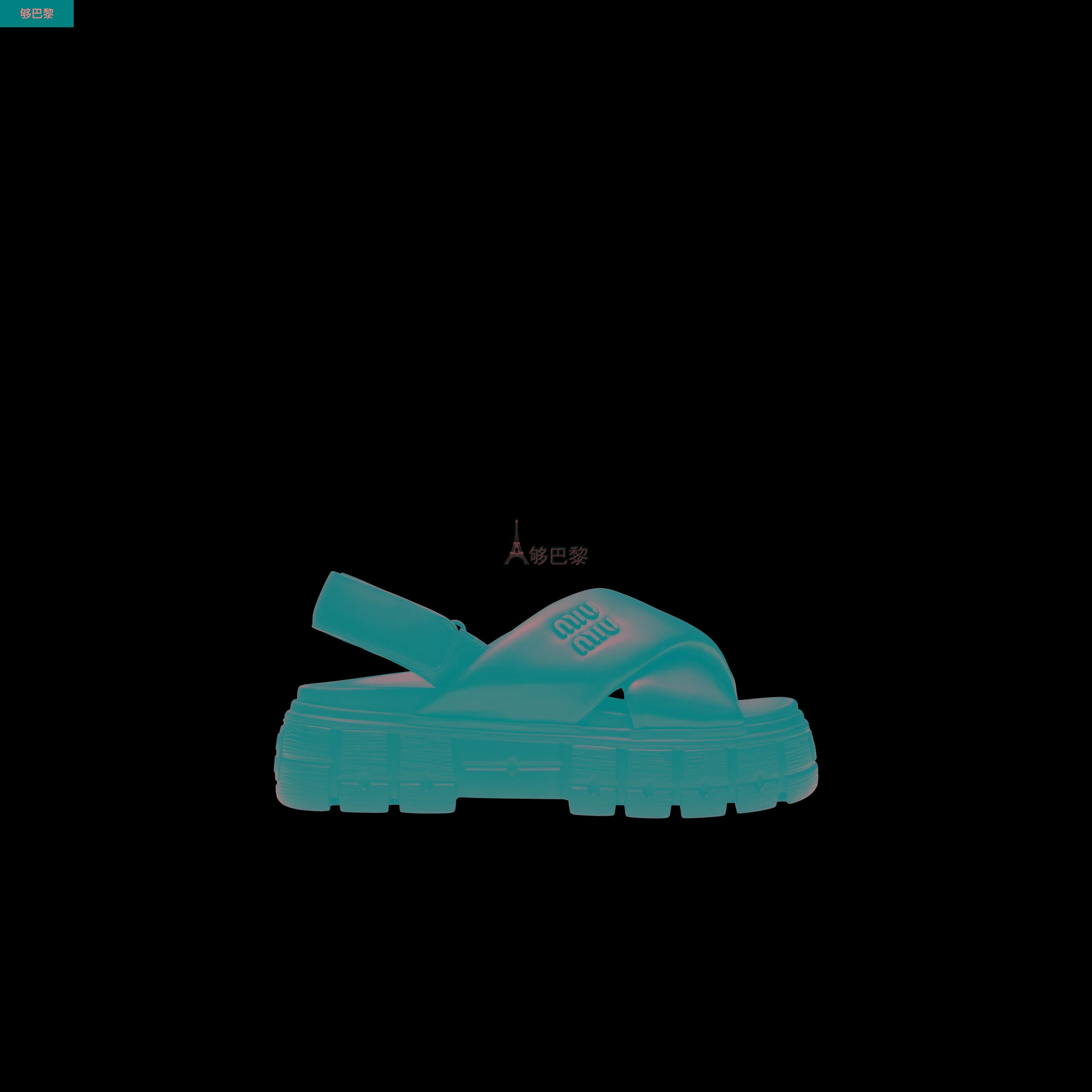 商品Miu Miu|包邮包税【预售7天发货】 MIUMIU缪缪 23秋冬 女士 厚底鞋 Sandales sportives en cuir nappa 5X879D_77F_F0002_F_050,价格¥6729,第5张图片详细描述