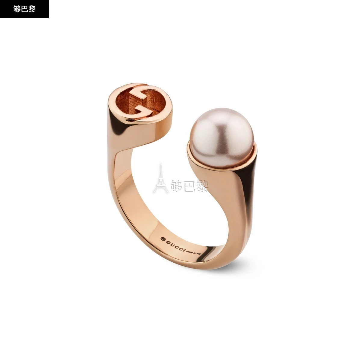 商品Gucci|【预售】 古驰 24秋冬 女士 戒指 GUCCI BLONDIE系列树脂珍珠戒指 797423 I4620 8522,价格¥3070,第5张图片详细描述