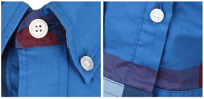 商品[国内直发] Burberry|Burberry 博柏利 男士蓝白色棉质格子长袖衬衫 3942161,价格¥2061,第17张图片详细描述