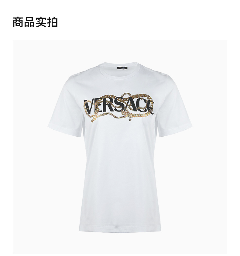 商品Versace|VERSACE 女白色短袖T恤 10041531-A029912-W070,价格¥2573,第5张图片详细描述