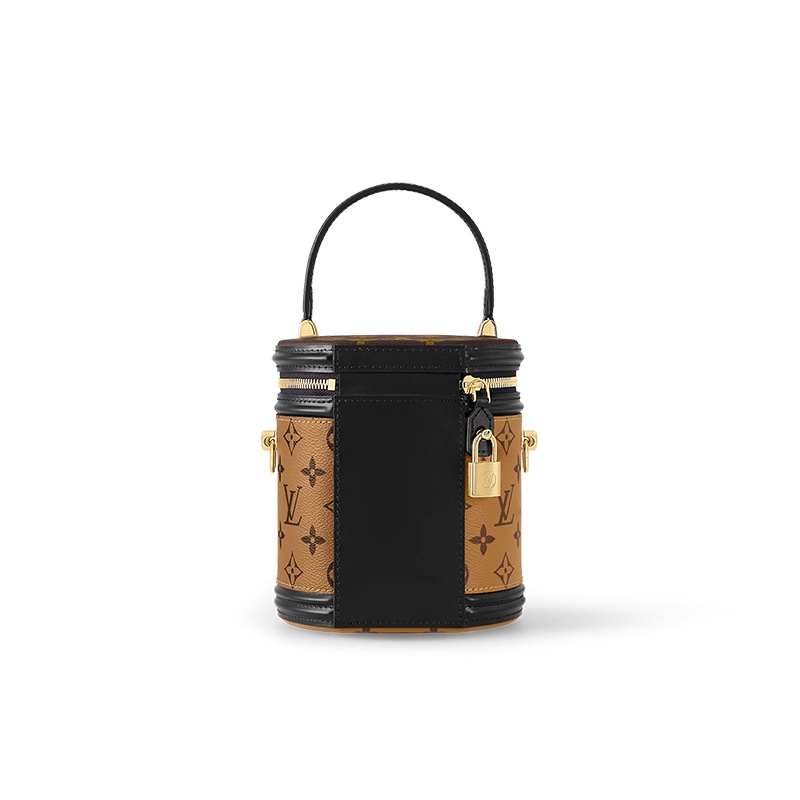 商品Louis Vuitton|【预售十天】路易威登 女士驼色帆布老花/小牛皮饰边金色五金拉链开合可拆卸可调节肩带圆桶包,价格¥20527,第4张图片详细描述
