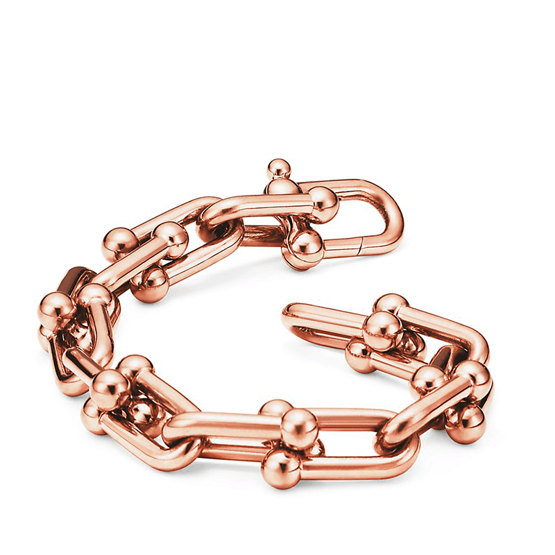 商品Tiffany & Co.|  Tiffany & Co./蒂芙尼  Tiffany City HardWear系列18k金玫瑰金链式手链GRP09548,价格¥108102,第2张图片详细描述