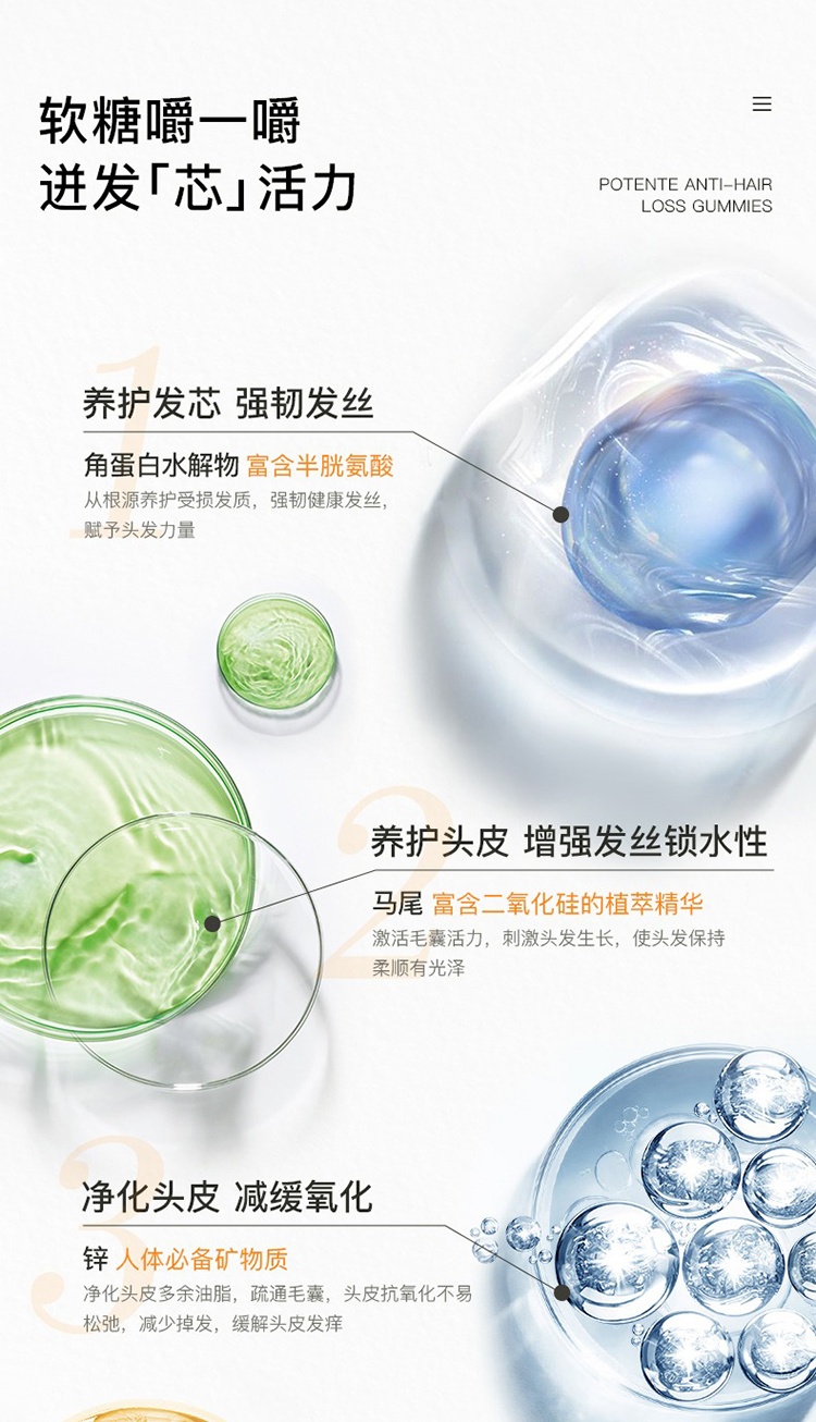 商品Biocyte|碧维斯角蛋白生发软糖60粒 增发密发,价格¥223,第11张图片详细描述