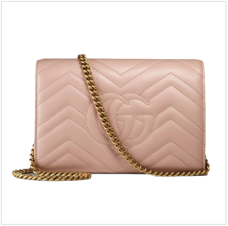 商品[国内直发] Gucci|GUCCI 古驰 女士粉色皮革链条包 474575-DRW1T-5909,价格¥9767,第3张图片详细描述