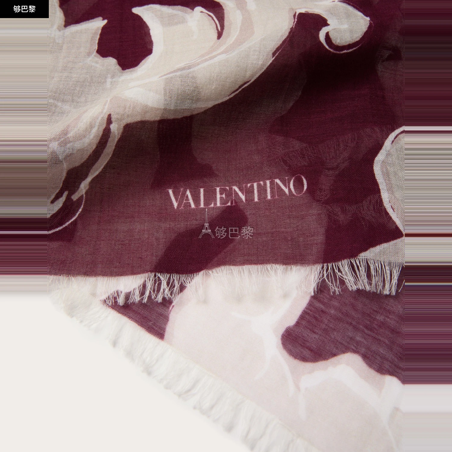 商品Valentino|【预售】 华伦天奴 25春夏 女士 围巾 CHÂLE METAMORPHOS GRYPHON EN COTON ET CACHEMIRE WEA018CSC_YUS ,价格¥4946,第4张图片详细描述