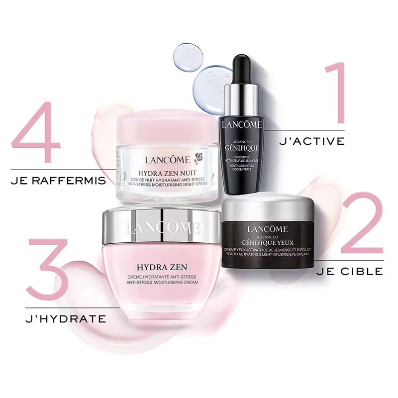 商品Lancôme|兰蔻2022水份缘限量护肤4件套 面霜50ml+晚霜15ml+精华10ml+眼霜5ml,价格¥409,第4张图片详细描述