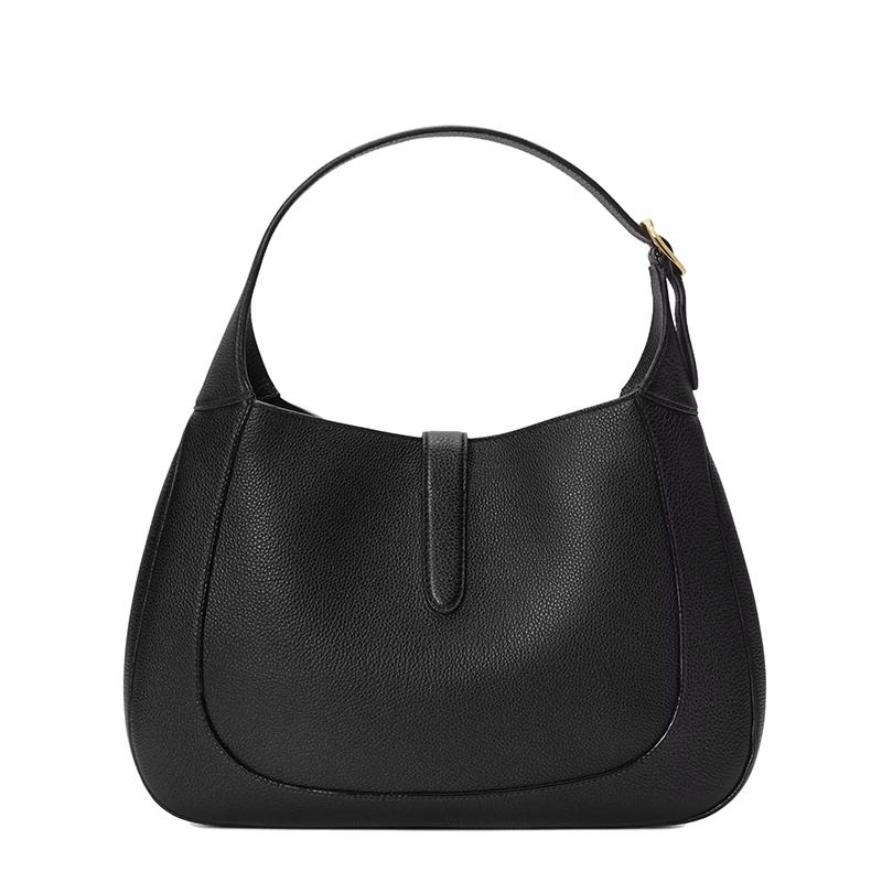 商品Gucci|GUCCI/古驰 22春夏新款Jackie 1961系列 女士中号黑色皮革金扣单肩斜挎腋下包手提包‎636712AZB0G1000,价格¥24789,第4张图片详细描述