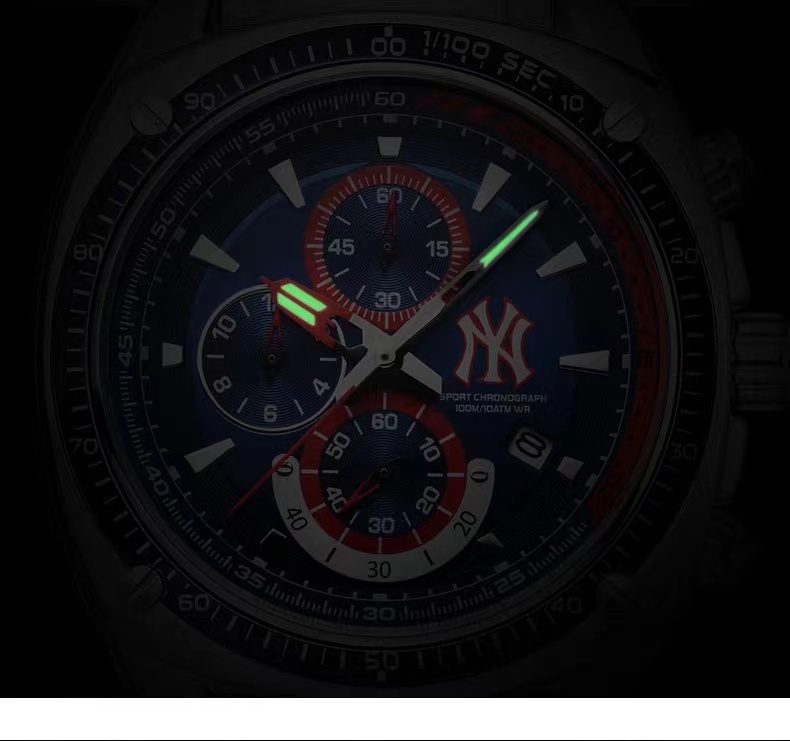 商品[国内直发] MLB|大表盘男士时尚潮流防水钢带石英腕表FX006-012,价格¥569,第18张图片详细描述