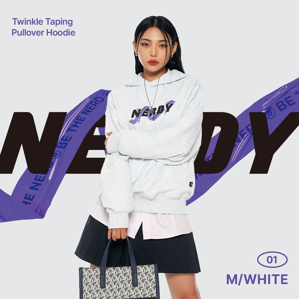 商品NERDY|【享贝家】NERDY 新款男女同款情侣款运动休闲连帽卫衣 黑色\白色\粉红色（预售款，10天发货）PNEF22KE1601,价格¥287,第3张图片详细描述