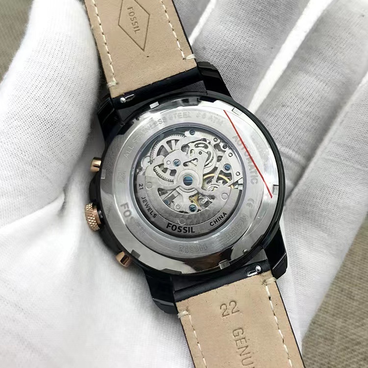 商品[国内直发] Fossil|FOSSIL手表真皮多功能星期日历黑色镂空自动机械表商务男表ME3138,价格¥513,第12张图片详细描述