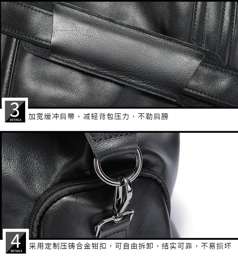 商品[国内直发] GLENVINTEN|格岚云顿时尚休闲真皮手提旅行包运动健身包大容量单肩包行李包包,价格¥657,第16张图片详细描述