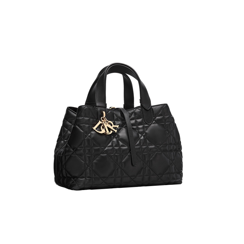 商品Dior|迪奥 23新款 TOUJOURS女士中号黑色牛皮革藤格纹手提包 M2821OSHJ_M900,价格¥27480,第4张图片详细描述