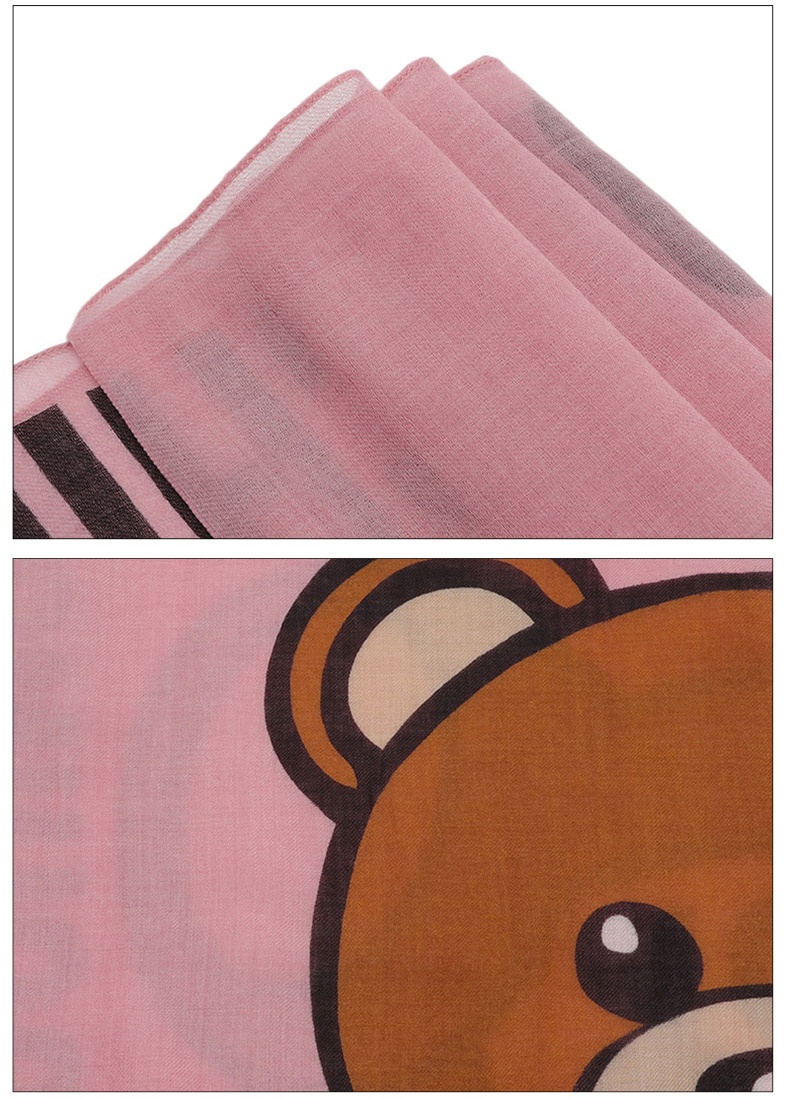 商品[国内直发] Moschino|MOSCHINO/莫斯奇诺 女士黑色泰迪熊logo款羊毛围巾03317M2525 002,价格¥563,第4张图片详细描述