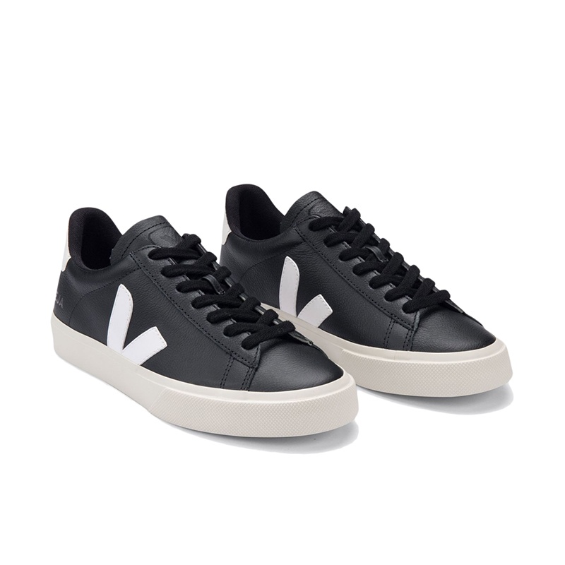 商品Veja|VEJA CAMPO系列 女士黑白皮革拼色低帮系带休闲鞋,价格¥1779,第3张图片详细描述