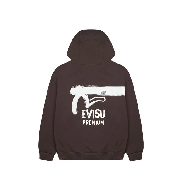 商品Evisu|【享贝家】ZY-（预售款）EVISU 福神 泼墨印花图案大标宽松休闲连帽卫衣 男女同款 EV5UTS912,价格¥143,第11张图片详细描述