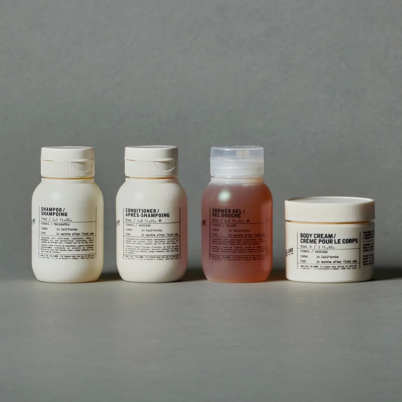 商品Le Labo|Le labo洗护旅行套装 桧木沐浴露+润肤露+洗发水+护发素+帆布手拿包 85mlx3+60ml,价格¥455,第7张图片详细描述