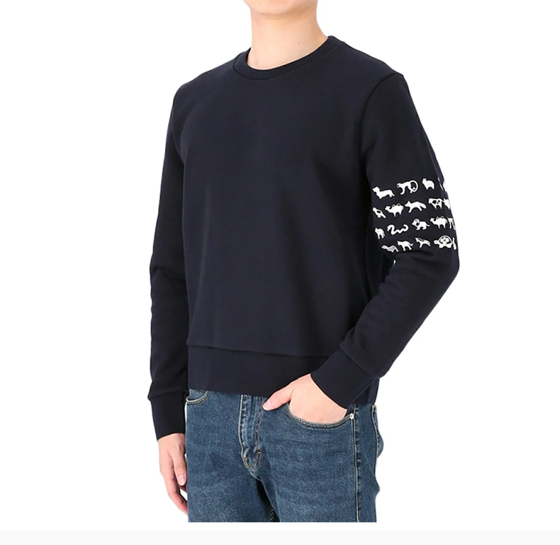 商品Thom Browne|THOM BROWNE 海军蓝色男士卫衣/帽衫 MJT258E-03377-415,价格¥4436,第5张图片详细描述
