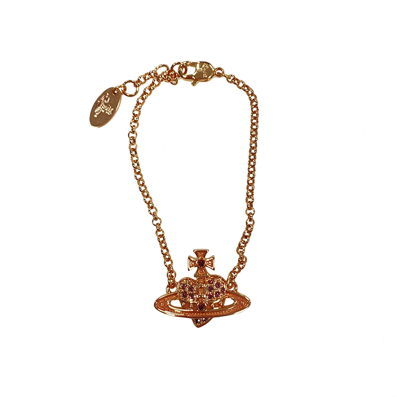 商品Vivienne Westwood|VIVIENNE WESTWOOD/西太后 女士粉色徽标心形手链,价格¥640,第3张图片详细描述