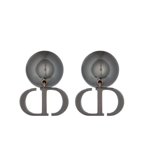 商品Dior|【包税】DIOR/迪奥 22新款TRIBALES系列 女士金属覆层金属“CD”标志灰色树脂珠饰耳环E1293TRIRS_D806,价格¥4280,第6张图片详细描述