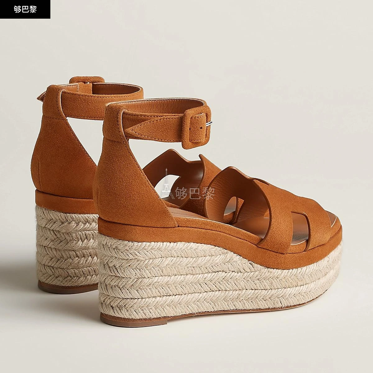 商品Hermes|【预售】 爱马仕 24秋冬 女士 厚底鞋 Espadrilles Elda H222136Z A3370,价格¥6145,第6张图片详细描述