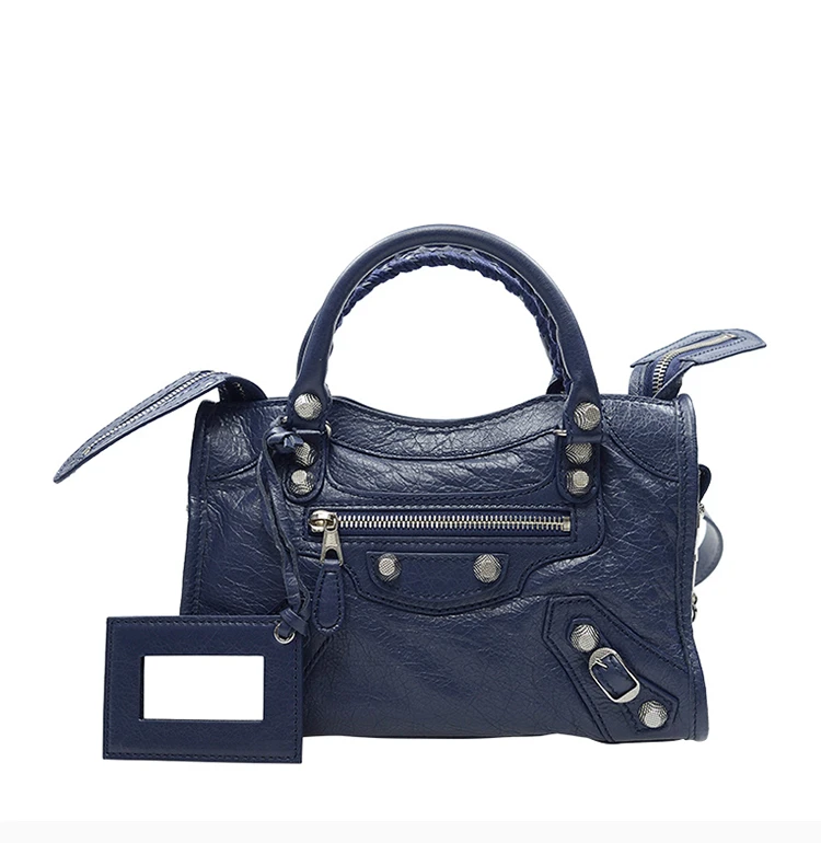 商品[国内直发] Balenciaga|Balenciaga 巴黎世家 女士蓝色羊皮手提斜挎包 309544-D94JN-1365,价格¥8123,第4张图片详细描述