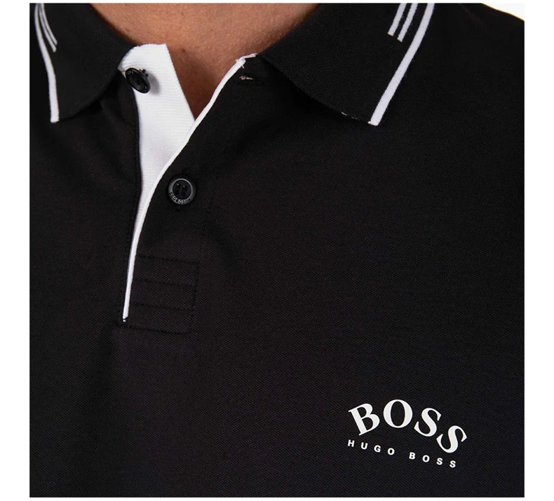 商品Hugo Boss|HUGO BOSS 男士黑色POLO衫 PAULCURVED-50412675-015,价格¥561,第7张图片详细描述