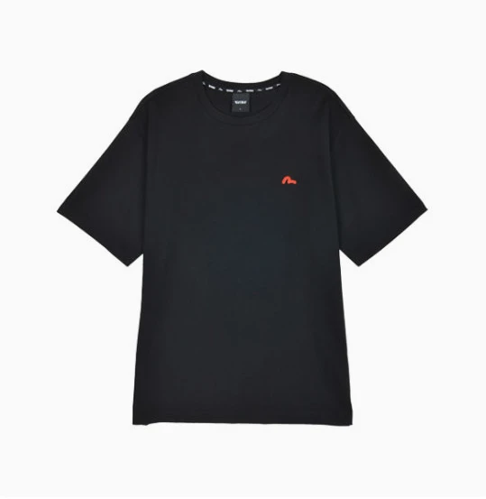 商品Evisu|【享贝家】（国内现货-QD）Evisu 福神 纯色小标圆领休闲宽松短袖T恤 男女同款 黑色 EU5UTS925BK,价格¥110,第1张图片详细描述