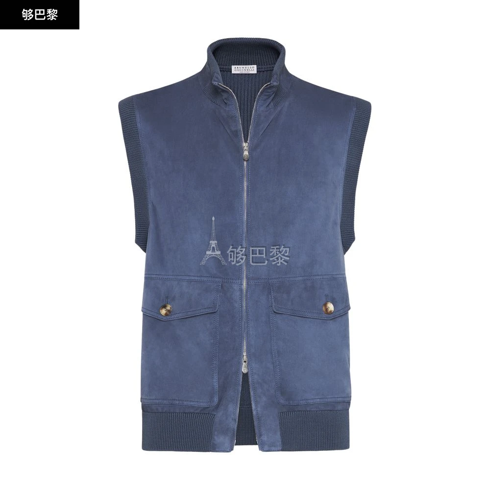 商品Brunello Cucinelli|【特惠9.0折】【预售】 男士 夹克 麂皮马甲  CUC98USUBLU,价格¥39951,第2张图片详细描述