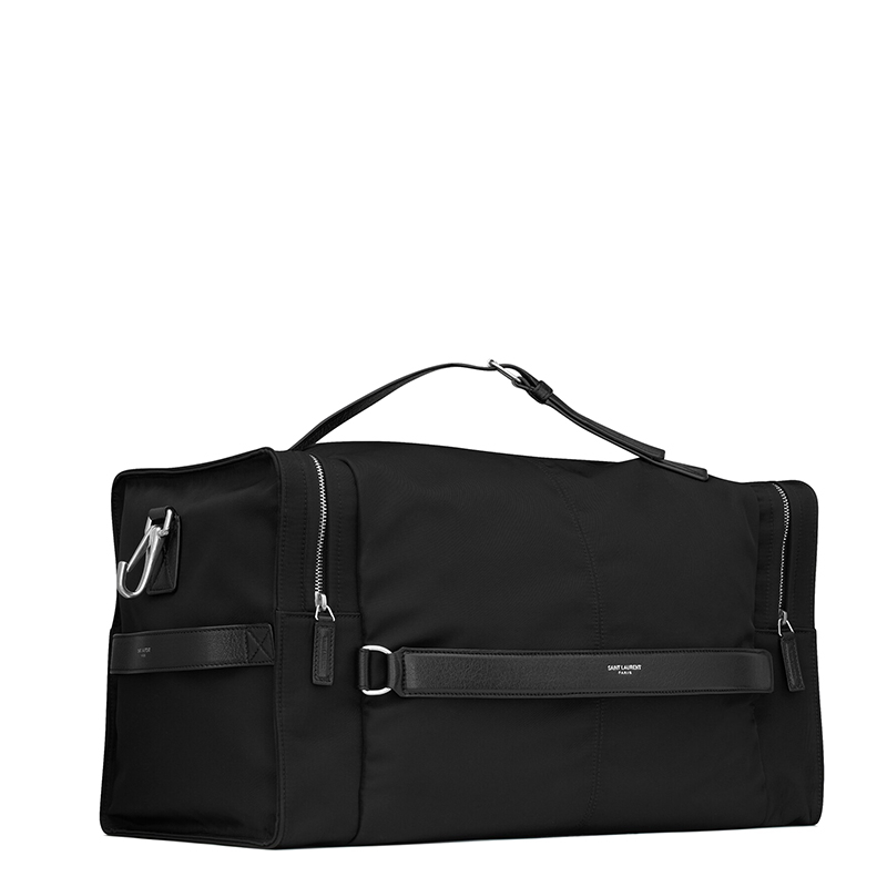 商品Yves Saint Laurent|SAINT LAURENT PARIS/圣罗兰 YSL 22春夏新款 男士黑色尼龙银扣手提旅行包,价格¥14365,第5张图片详细描述