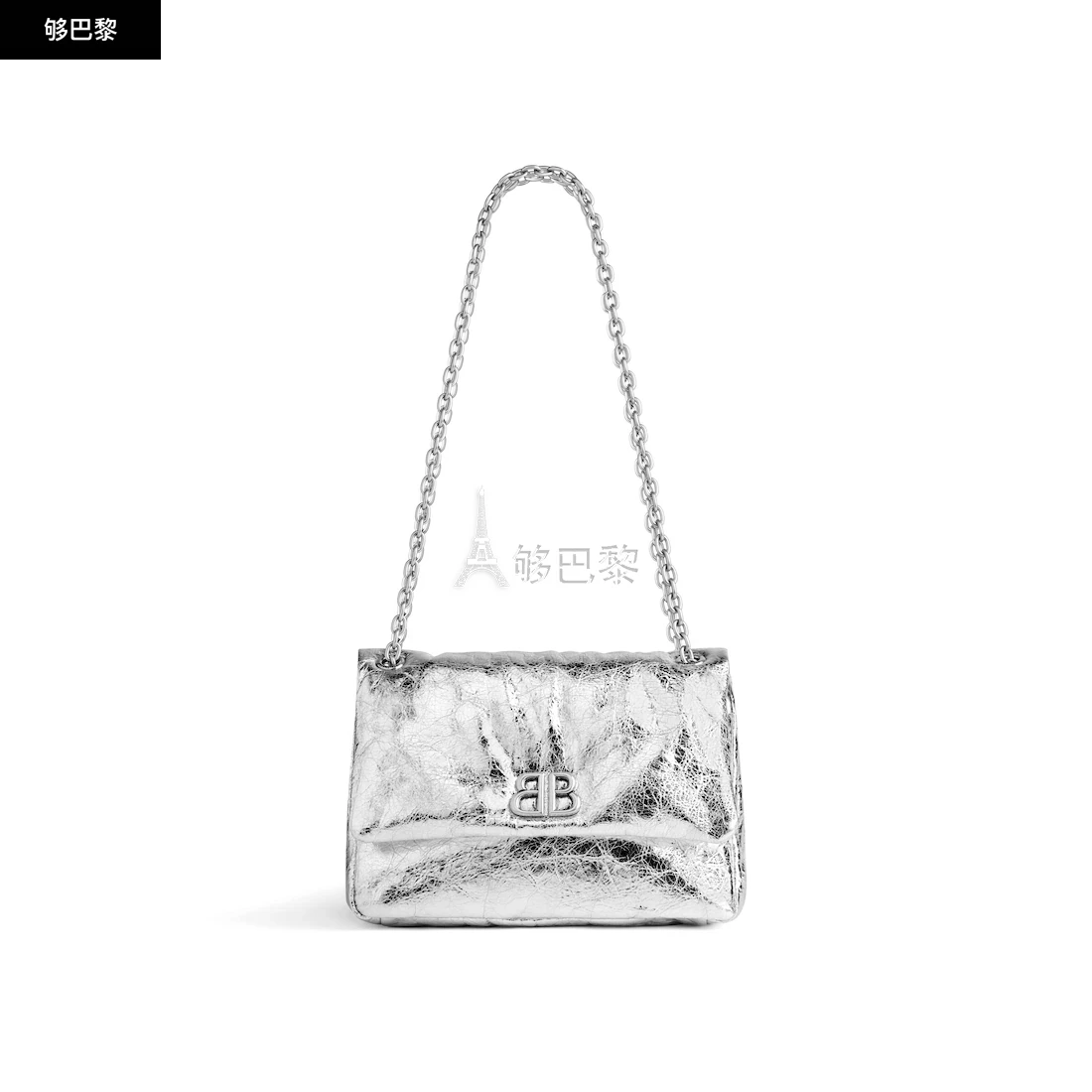 商品Balenciaga|【预售】 巴黎世家 25春夏 女士 单肩包 MONACO 迷你金属包 7816722AASD8122 ,价格¥12601,第2张图片详细描述