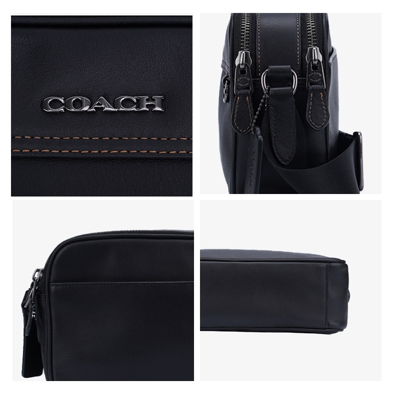 商品[国内直发] Coach|COACH 奥莱款小号男士皮质单肩斜挎包 C4148QBBK,价格¥1417,第6张图片详细描述