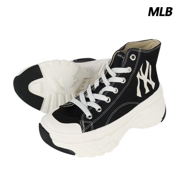 商品MLB|【SAvenue】MLB 新款Chunky High NY舒适厚高休闲帮帆布鞋 黑色 男女同款(提示：保税仓货品一人不可超过5单)32SHU1-111-D-50L LY,价格¥288,第9张图片详细描述