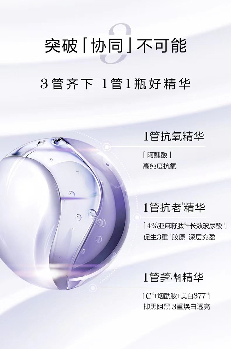 商品Lancôme|兰蔻2022塑颜限量护肤4件套 三管精华50ml+塑颜面霜15ml+塑颜晚霜15ml+眼霜5ml,价格¥773,第3张图片详细描述