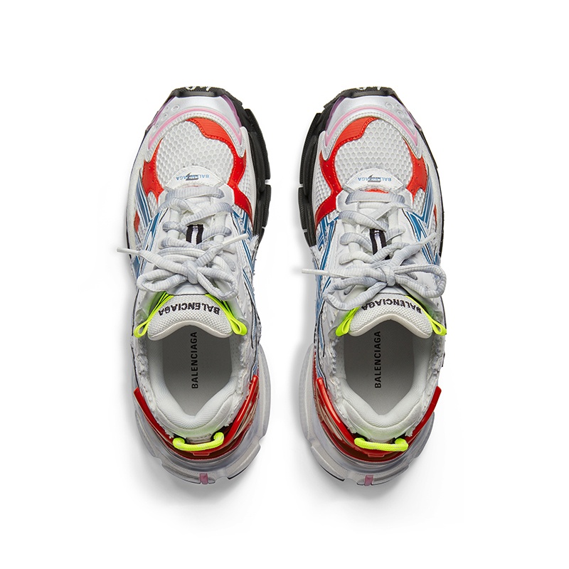 商品Balenciaga|巴黎世家23新款 男白色彩色磨损网布尼龙运动鞋,价格¥7597,第2张图片详细描述
