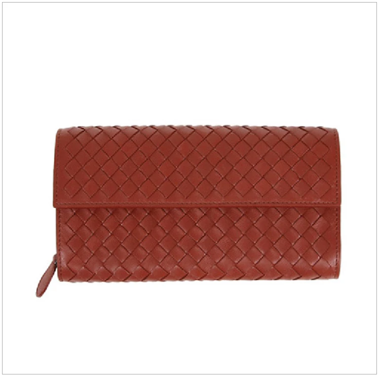 商品[国内直发] Bottega Veneta|Bottega Veneta 葆蝶家 中性羊皮砖红色长款包 150509-V001N-6329,价格¥4054,第3张图片详细描述