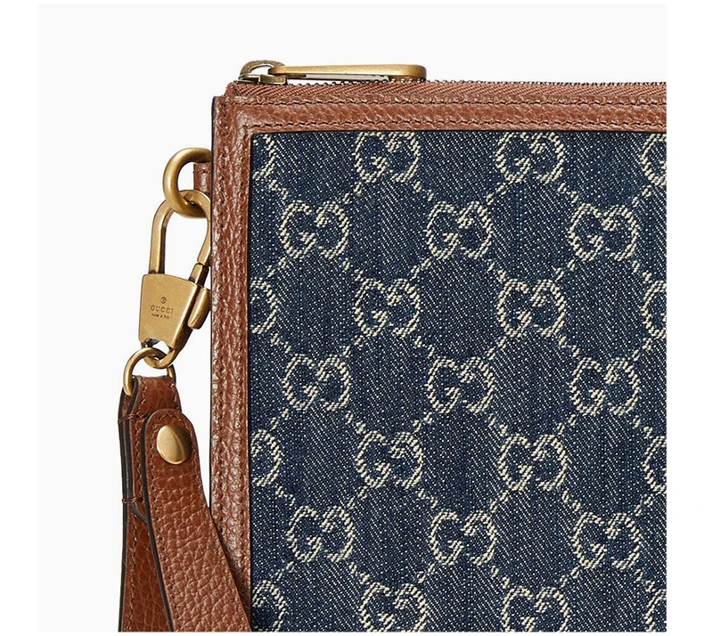 商品[国内直发] Gucci|GUCCI 男士蓝色互扣式 G 手袋 672953-2KQGT-8375,价格¥7420,第5张图片详细描述