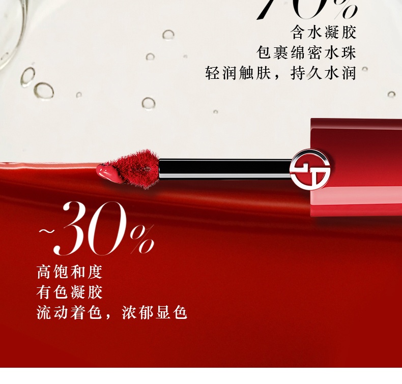 商品Giorgio Armani|阿玛尼 红管水唇釉口红水光水胖丁4ml 多色可选,价格¥256,第7张图片详细描述