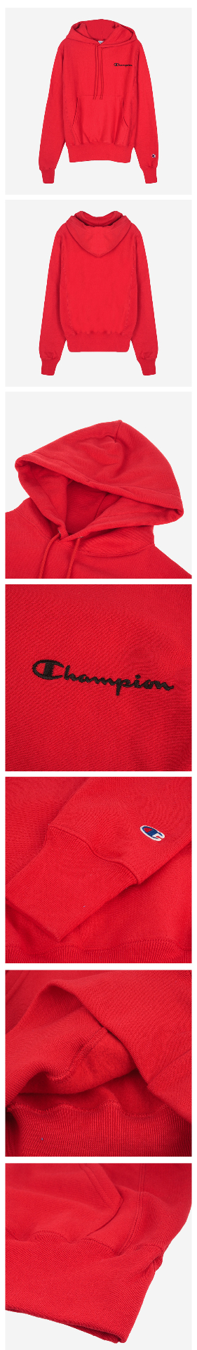 商品CHAMPION|Champion/ 情侣左胸小草写logo袋鼠兜加绒连帽卫衣life线 GF68-Y06819,价格¥293,第4张图片详细描述