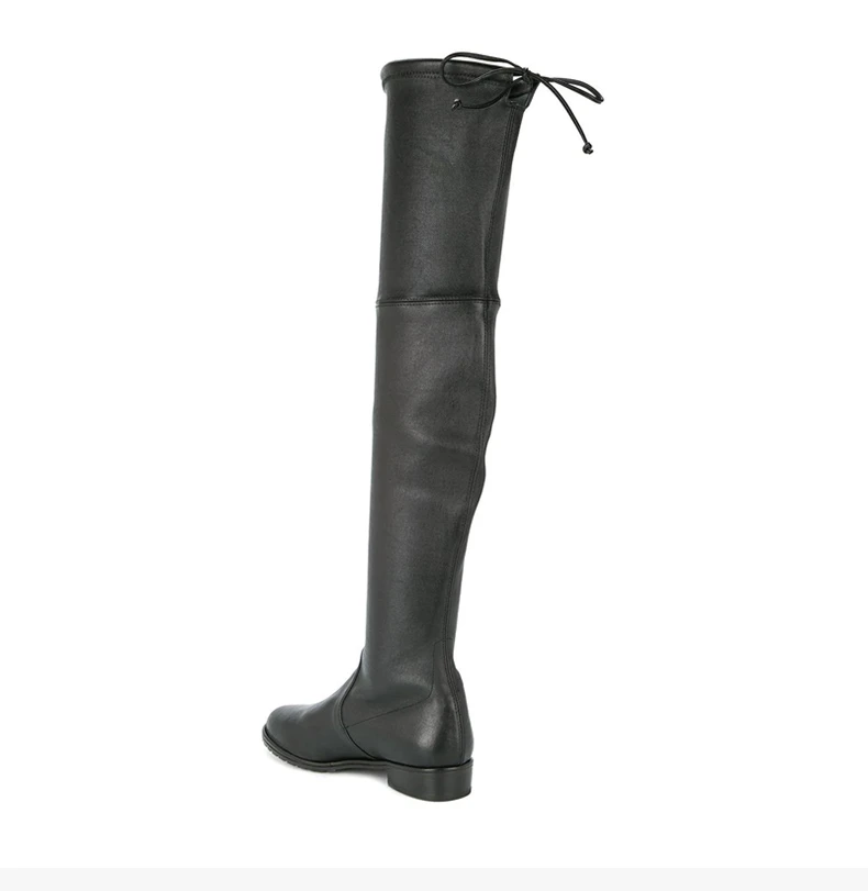 商品Stuart Weitzman|STUART WEITZMAN 女士黑色小牛皮过膝系带长靴 LOWLAND-LUN-BLACK,价格¥3572,第6张图片详细描述