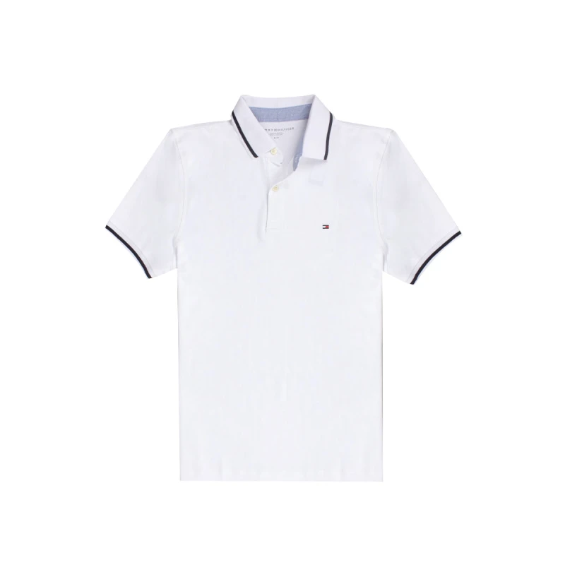 商品[国内直发] Tommy Hilfiger|TOMMY HILFIGER 白色男士POLO衫 78J8752-101,价格¥449,第1张图片详细描述