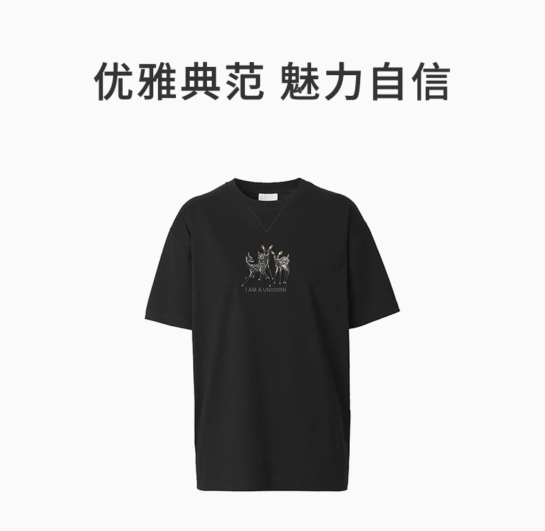 商品Burberry|BURBERRY 黑色女士T恤 8042882,价格¥2930,第1张图片详细描述