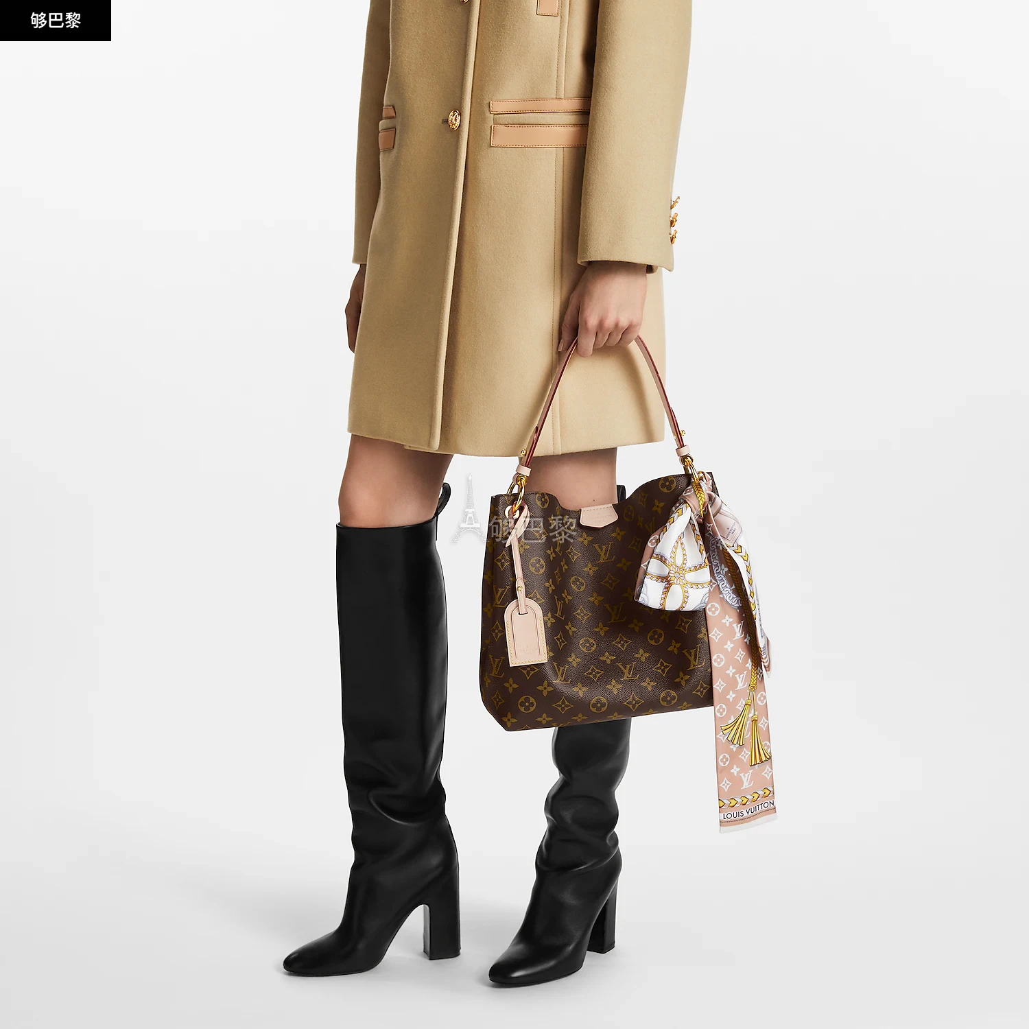 商品Louis Vuitton|【预售】 LV路易威登 25春夏 女士 丝巾 MIX AND STRAPS 束发带 M78499 ,价格¥2648,第6张图片详细描述