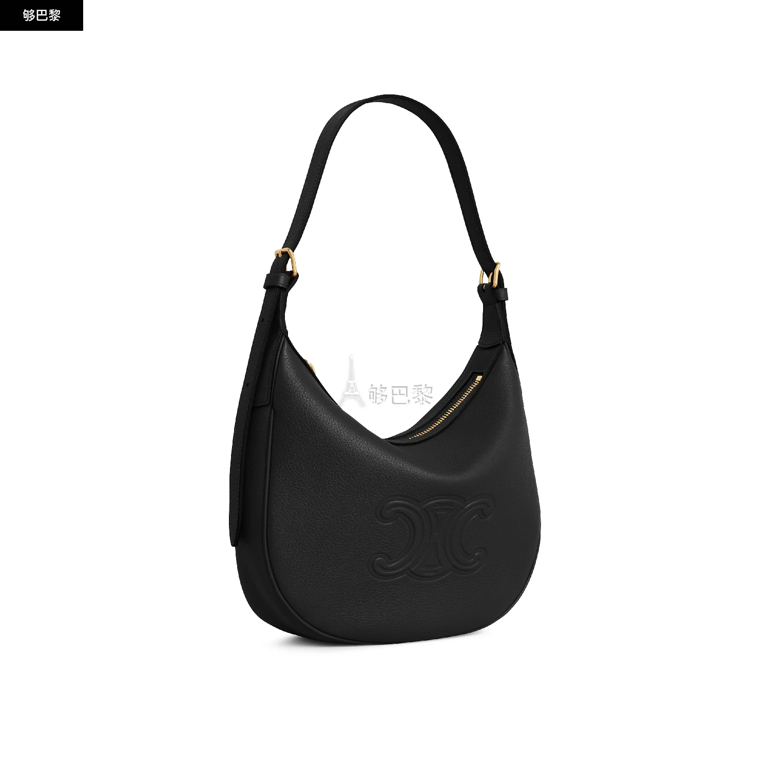 商品Celine|【预售】 女士 单肩包 Heloïse Triomphe小号柔软牛皮革手袋  117253FLH.38NO/38NO CEL6X8NQBCK,价格¥22093,第4张图片详细描述