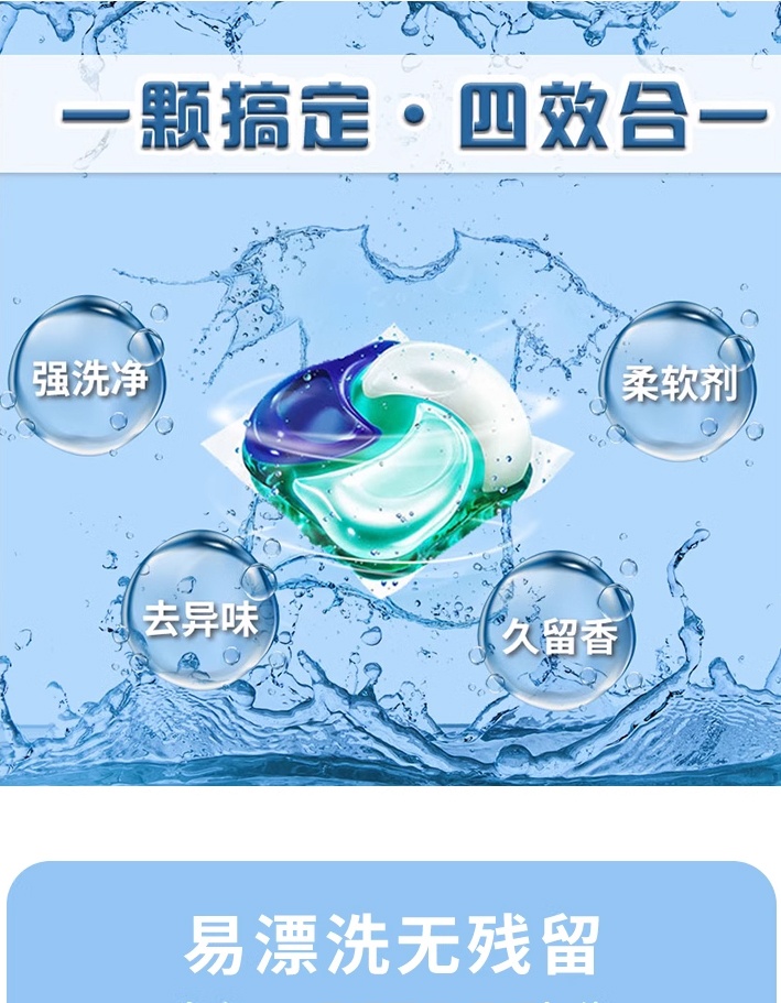 商品[国内直发] ARIEL|宝洁碧浪洗衣凝珠33粒/袋 36粒/袋,价格¥75,第3张图片详细描述