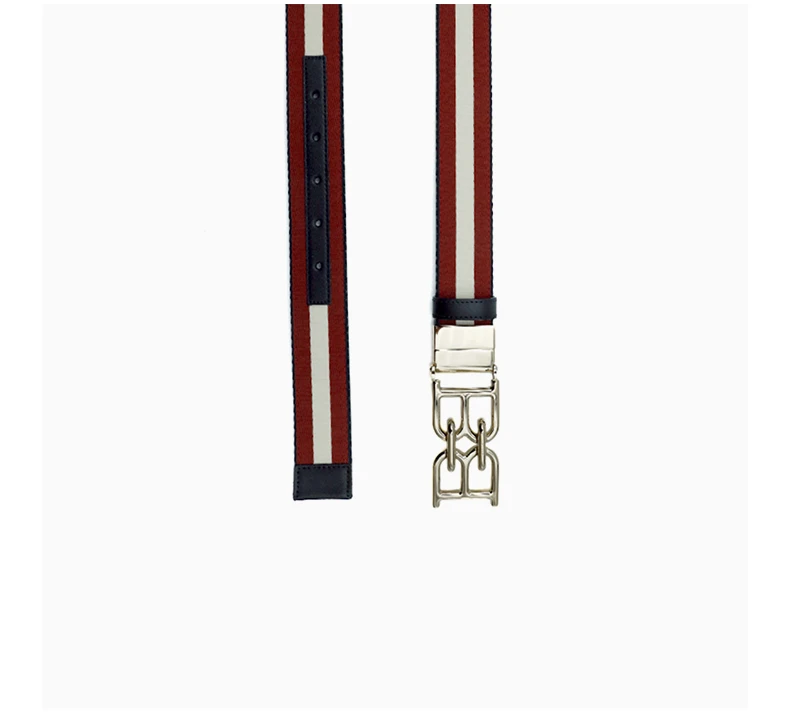 商品Bally|BALLY 男士拼色织物配皮腰带 600669-24883-F663,价格¥1156,第5张图片详细描述