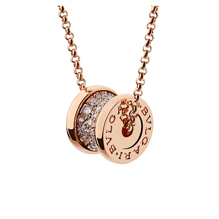 商品BVLGARI|BVLGARI宝格丽 B.ZERO1系列 18k玫瑰金满钻小蛮腰项链 351116 七夕情人节礼物 送女友,价格¥39418,第5张图片详细描述