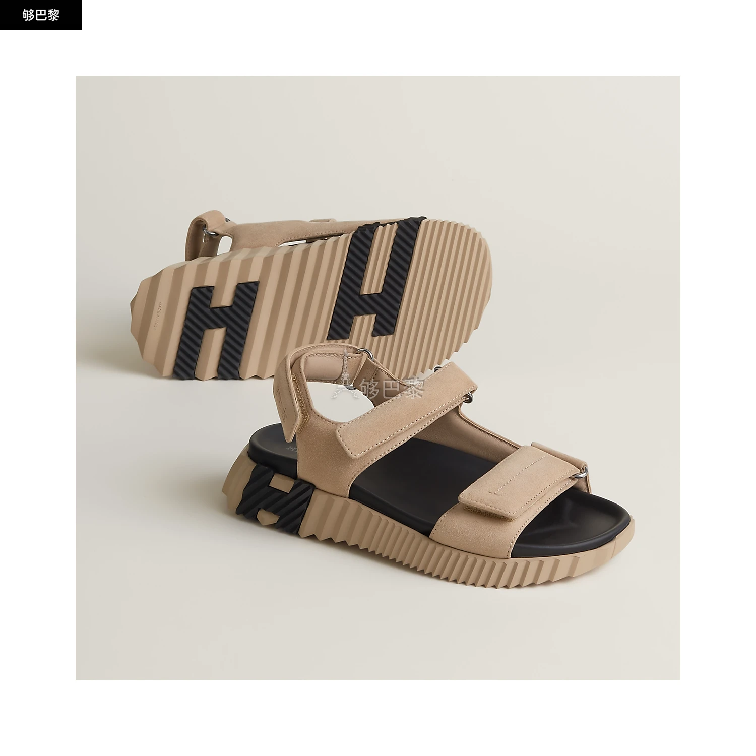 商品Hermes|【预售】 爱马仕 25春夏 女士 平底凉鞋 Sandales Junior H242182Z D1 ,价格¥8414,第2张图片详细描述